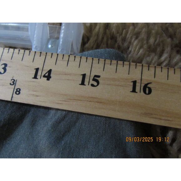 J Jill linen stretch size s elastic bag capri pants dark green great fall color - Picture 4 of 9